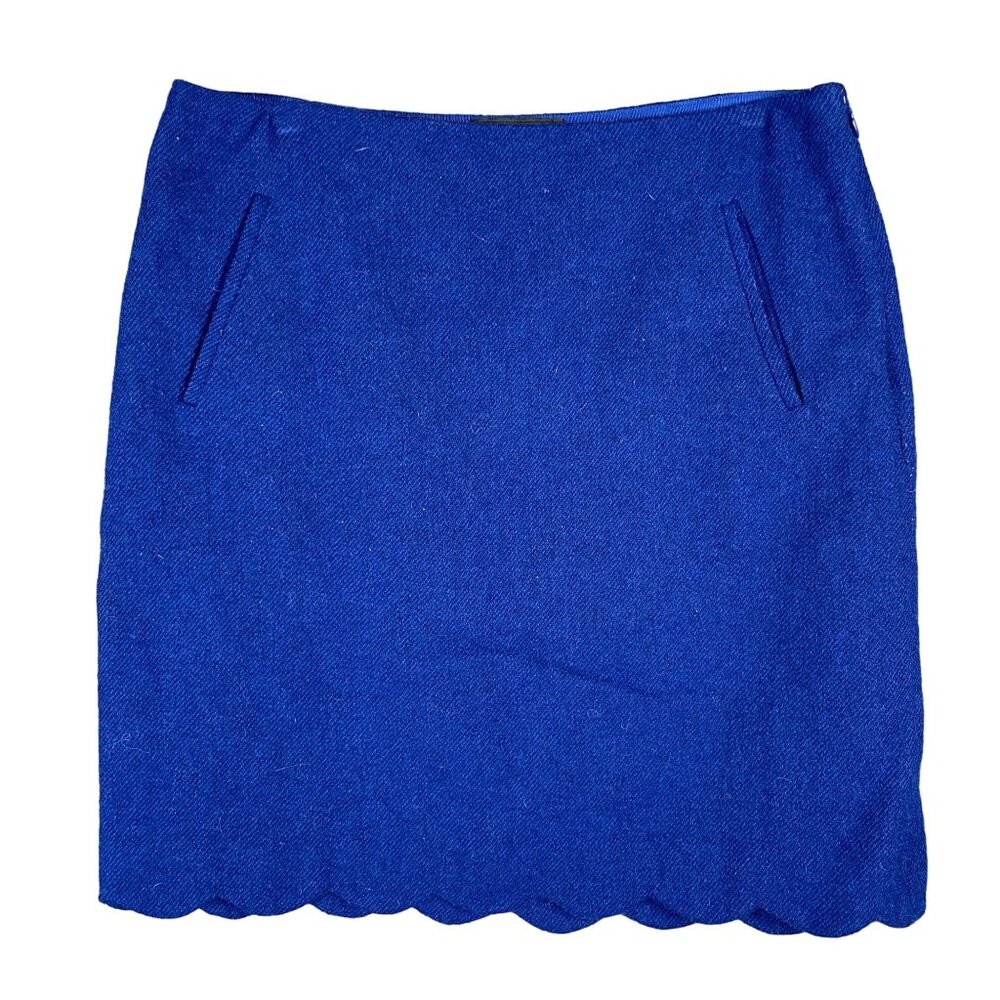 Talbots Skirt Womens Size 4 Blue Wool Blend A Line Workwear Office Classic Chic